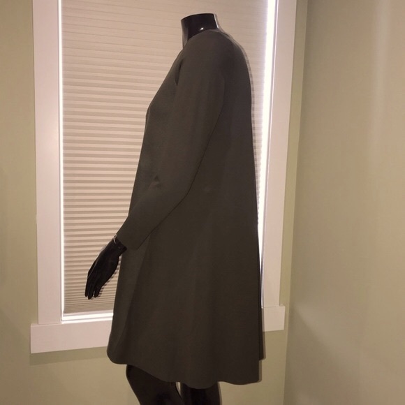 COS Moss Green Wool and Jersey Contrast Trapeze Tunic Dress - Size Medium - Picture 8 of 11